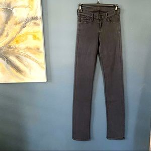 GOLDSIGN grey black stretch jeans straight skinny